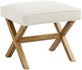 Amazon Basics Small Ottoman Foot Rest, Mid-Century Modern X Square Polyester by AmazonBasics