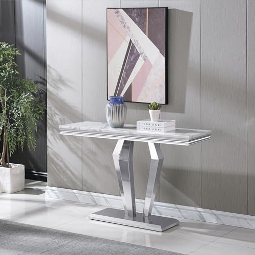 Henf 47in Faux Marble Console Table - Image 3