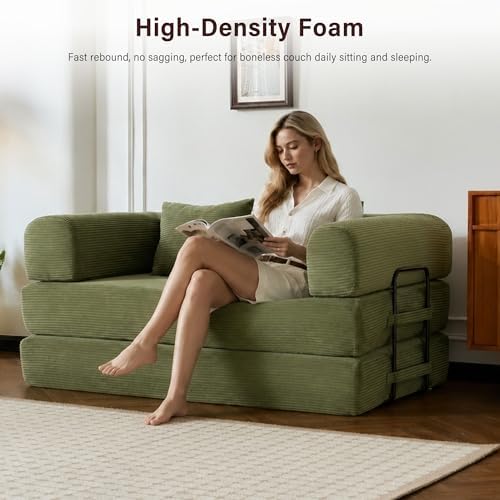 59" Convertible Sofa Bed, Boneless Sleeper Futon Couch - Image 6