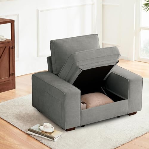 TEKAMON 45" Accent Chair with Seat Storage, Oversized Single Sofa Chair by TEKAMON