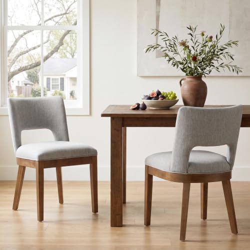 Wooden Kitchen Chairs with Open Hollow Back Set of 2 by DMFurniture