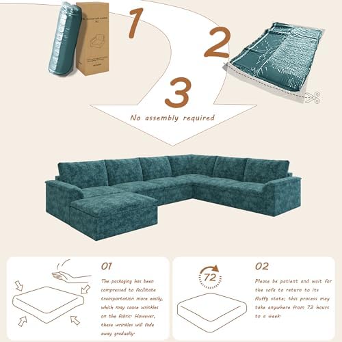 EASE MOOSE Boneless Couches, Cloud Couch Sectional - Image 3