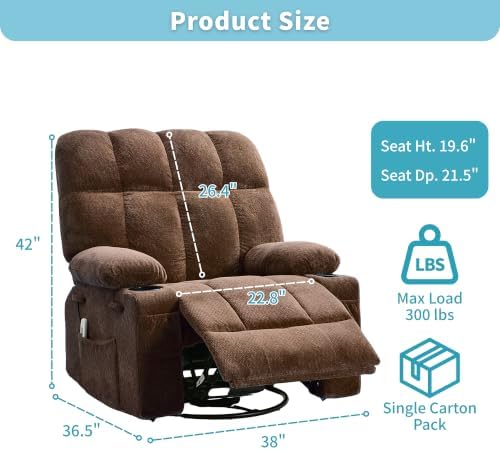 IDEALHOUSE Oversized Rocking Recliner Chair - Image 2