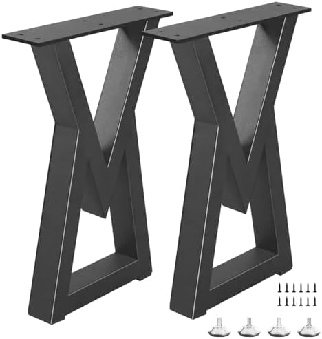 24 Inch Metal Coffee Table Legs, Modern End & Side Table Legs, Heavy Duty Iron by Unknown