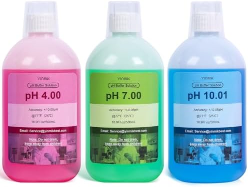 YINMIK pH Calibration Solution 4.00 7.00 10.01 pH Buffer Solution 16.9Fl oz by YINMIKWaterTester