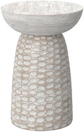 SIMPLIHOME Boyd 13" Wide Solid Wood Round End Table in White Wash by SimpliHome