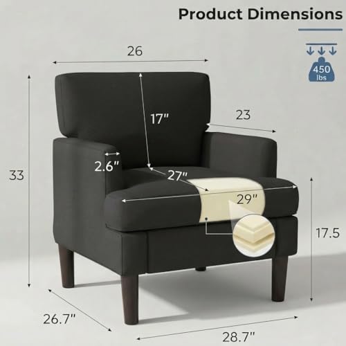 Kromax Accent Chair for Living Room Set of 2, Modern Reading Chair - Image 2