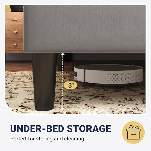Allewie King Size Platform Velvet Bed Frame - Image 6
