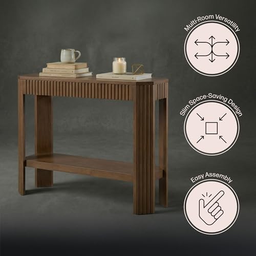 Alaterre Furniture Fluted Solid Wood Console Table, 36”x12”x32” - Image 5