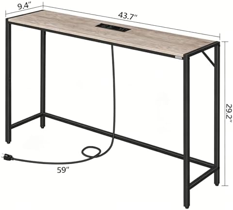 MAHANCRIS Console Table, Narrow Sofa Table, 43.7” Entrance Table - Image 3