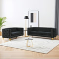 2 Piece Chesterfield Velvet Combination Sofa Set by Unknown
