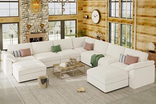 EASE MOOSE Oversized Sectional Modular Sofa, Comfty U Shape Sectional Modern by EASEMOOSE