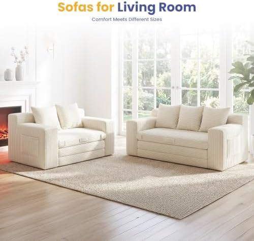 54” Boneless Couch Sofa Bed, Loveseat Cloud Couch, Sleeper Sofa - Image 2