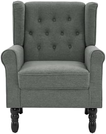 High Back Accent Chairs Set of 2, Wingback Armchair in Fabric - Image 3