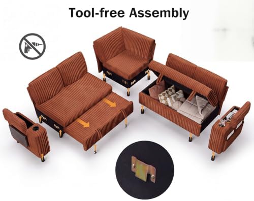 Vipbear 86" Modular Sectional Sleeper Sofa - Image 3