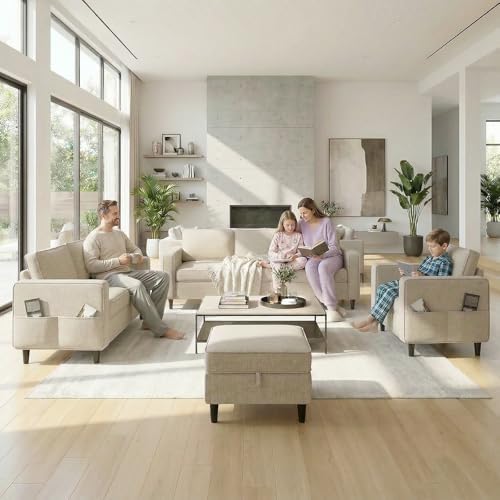 ijuicy 3PCS Sectional Sofa Set, Modern 6 Seater Couch Set - Image 7