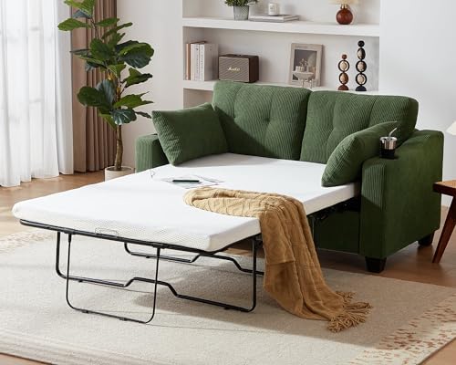 Full Size Pull Out Sleeper Sofa Bed, Pullout Loveseat Couch Bed - Image 2