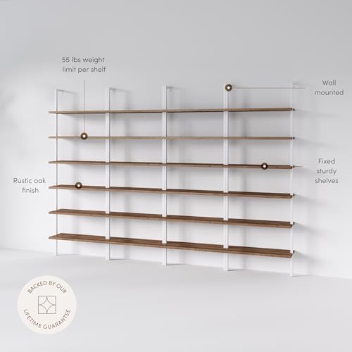 Nathan James Theo 6-Shelf Tall Bookcase, Wall Mount Bookshelf - Image 2