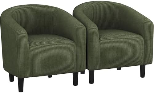 Yaheetech Compact Corduroy Accent Chairs Set of 2 by Yaheetech