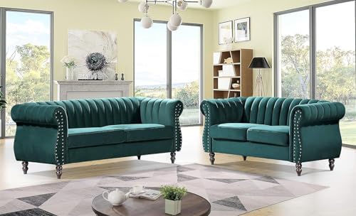 Container Furniture Direct Darsen Modern Chesterfield Couch - Image 3