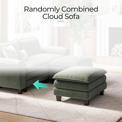 LINSY HOME 90'' Modular Sectional Sofa 2 Seat Couch Corduroy Cloud Couch - Image 6