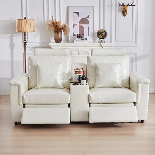 RARZOE Modular Sectional Couch Armless Seats Module, Faux Leather Sofa 2 - Image 2