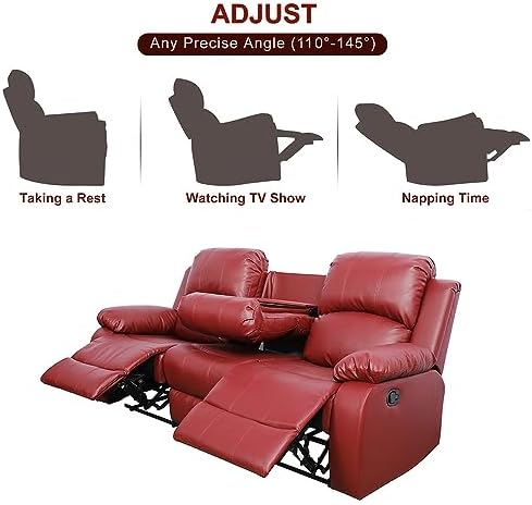 A Ainehome Living Room Furniture Set Leather Recliner Sofa Set Loveseat Chair - Image 5