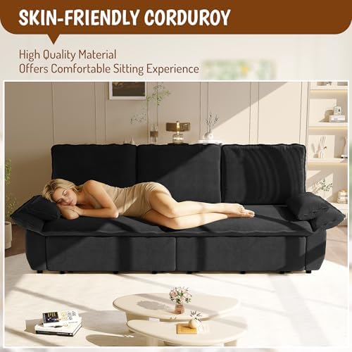 KEIKI 94.5" King Pull-Out Sofa Bed, 3-in-1 Convertible Couch - Image 6