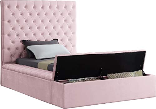 Meridian Furniture Bliss Collection Modern | Contemporary Velvet Upholstered Bed - Image 4