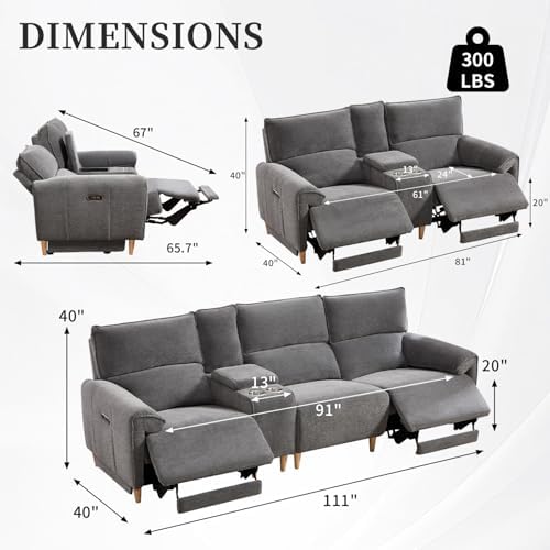 ANJ Power Recliner Sofa Cloud Couches - Image 2