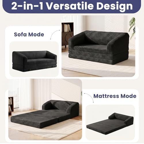 JUIKURY Folding Sofa Bed with Backrest, Boneless Fold Out Couch with Handle - Image 6