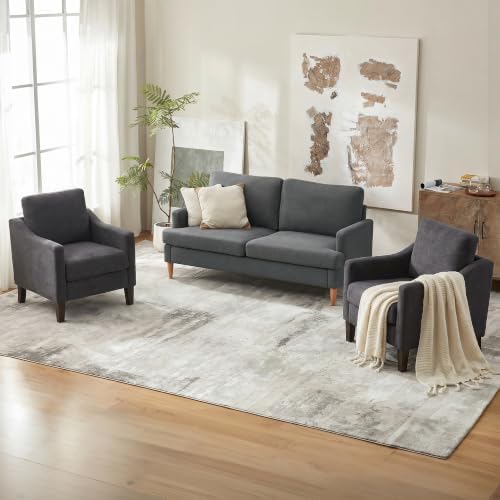 VKNOW Accent Chairs, Modern Upholstered Armchairs, Dark Grey - Image 6