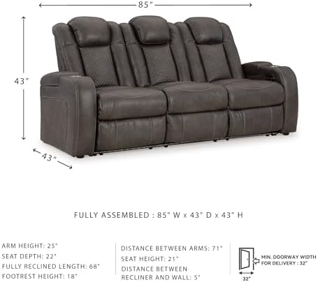 Signature Design by Ashley Power Reclining Sofa, Wall Hugger - Image 3