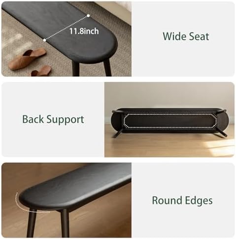 100% Solid Oak Dining Bench, Wood Bench - Image 5
