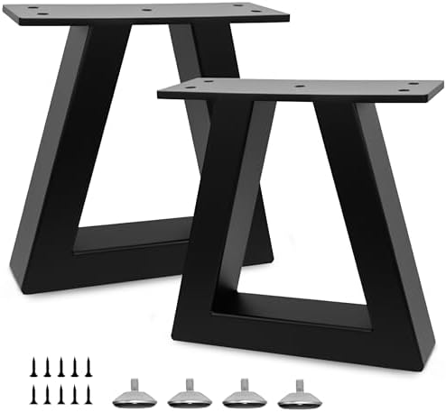 8 Inch Trapezoid Metal Table Legs Heavy Duty Steel Furniture Legs by Unknown