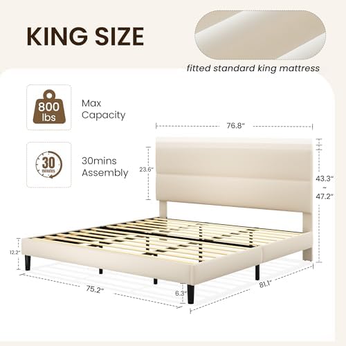 GRUSIGN King Size Platform Bed Frame - Image 2