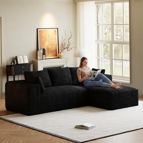 ONEMMLION 107" L-Shaped Cloud Boneless Couch Sofa - Image 5