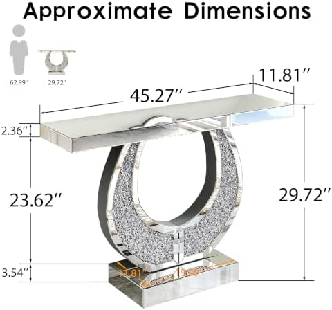 Mirrored Console Table & Round Wall Mirror Set - Image 2