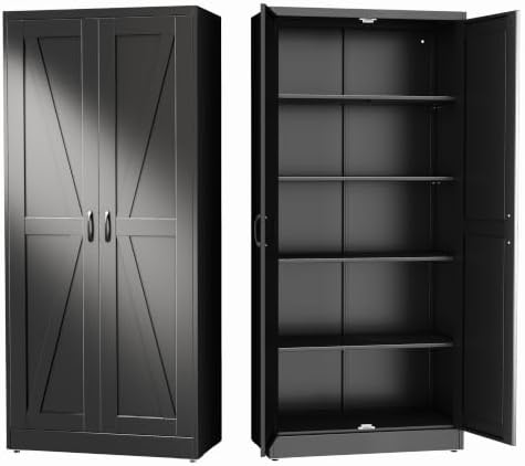 GAIOUS 71" Tall Kitchen Pantry Cabinet, Metal Storage Cabinet by GAIOUS