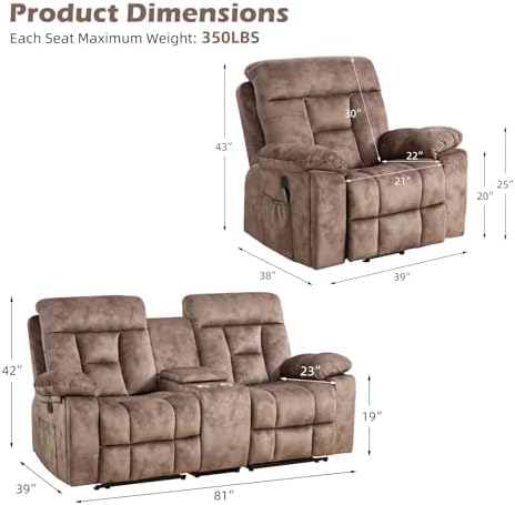 CANMOV Recliner Sofa Set, Power Lift Recliner - Image 2