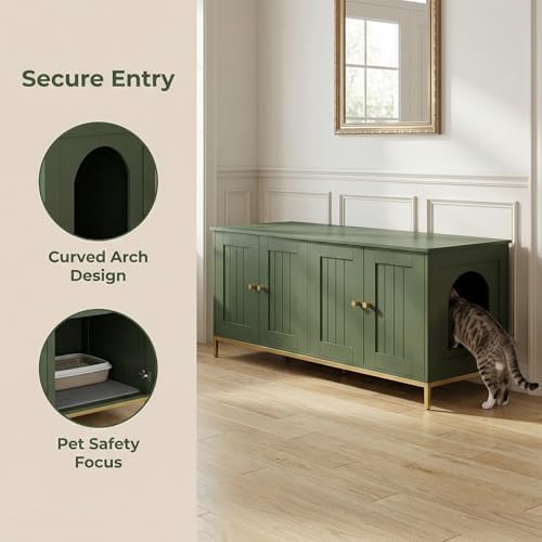 Homhedy 47.2" L Cat Litter Box Enclosure - Image 3