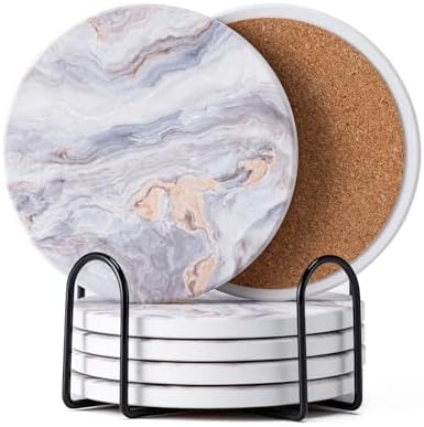 6Pcs Absorbent Coasters Set by Hoewina