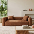 Acanva Mellow Modern Tight Curved Back Velvet Sofa, 3 Seater by acanva