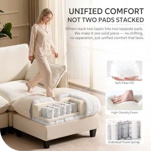 Ihanherry 139" Oversized V-Shaped Modular Sectional Couch, 9-Seater Cloud Sofa - Image 4