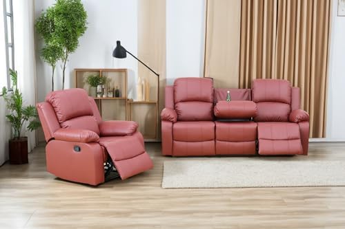 A Ainehome Living Room Furniture Set Leather Recliner Sofa Set Loveseat Chair - Image 6
