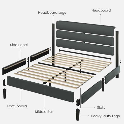 Fluest Queen Size Bed Frame, Platform Bed Frame - Image 6