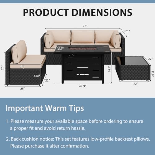 Shintenchi 6 Piece Outdoor Patio Furniture Set - Image 2