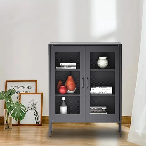 Ustamio Black Metal Storage Cabinet - Image 3