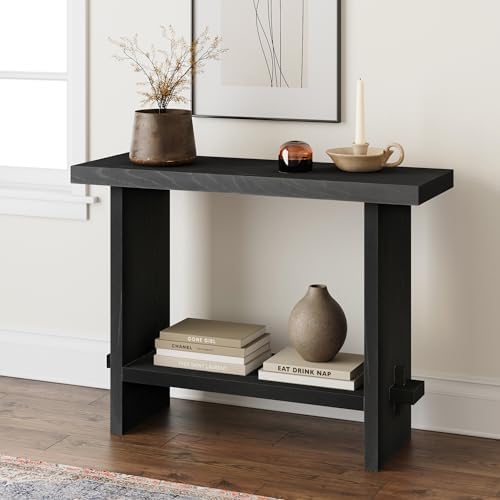 Nathan James Virgo Wood Accent Storage Console Sofa Table, by Unknown
