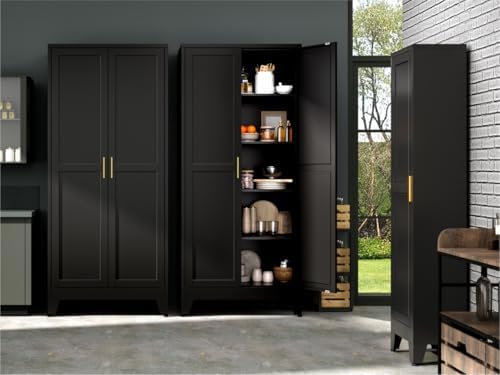 Bevivog 71" Black Metal Garage Storage Cabinets - Image 5